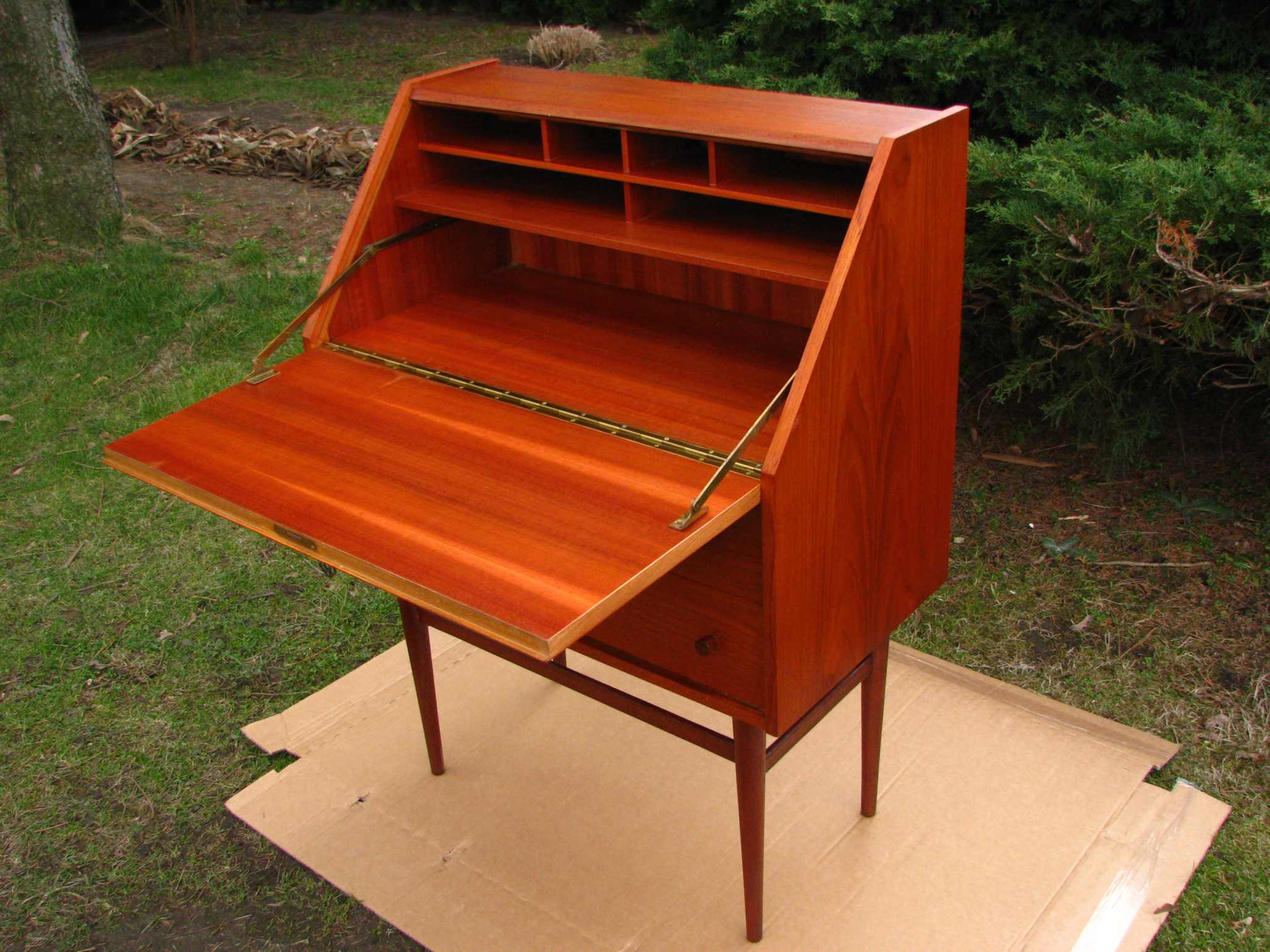 Secretaire with a key from the 1960s / 70s, Denmark, teak wood