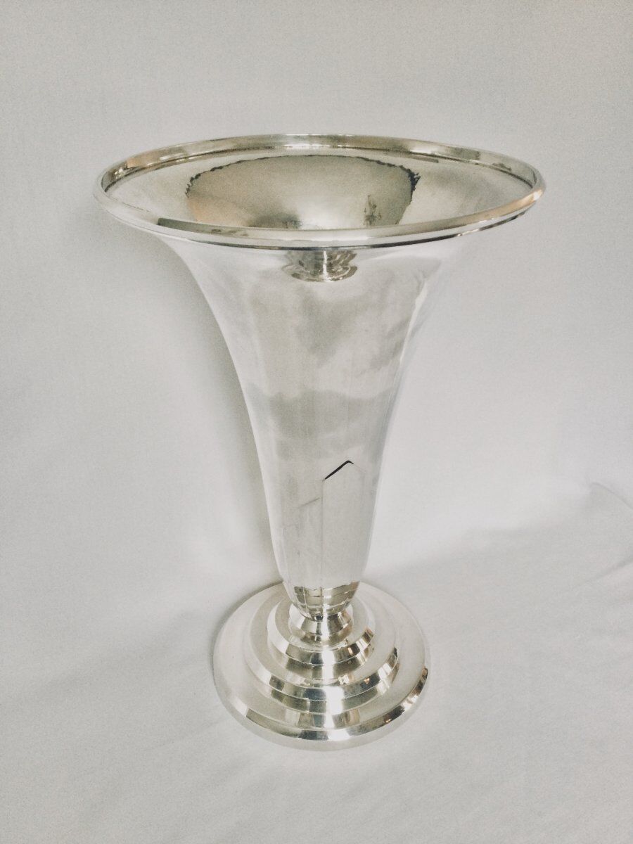 Art Deco silver vase Georges Lecomte