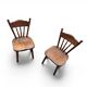 Set of 2 Oak Wood Victorian Child Stick Back Chairs / 1960s