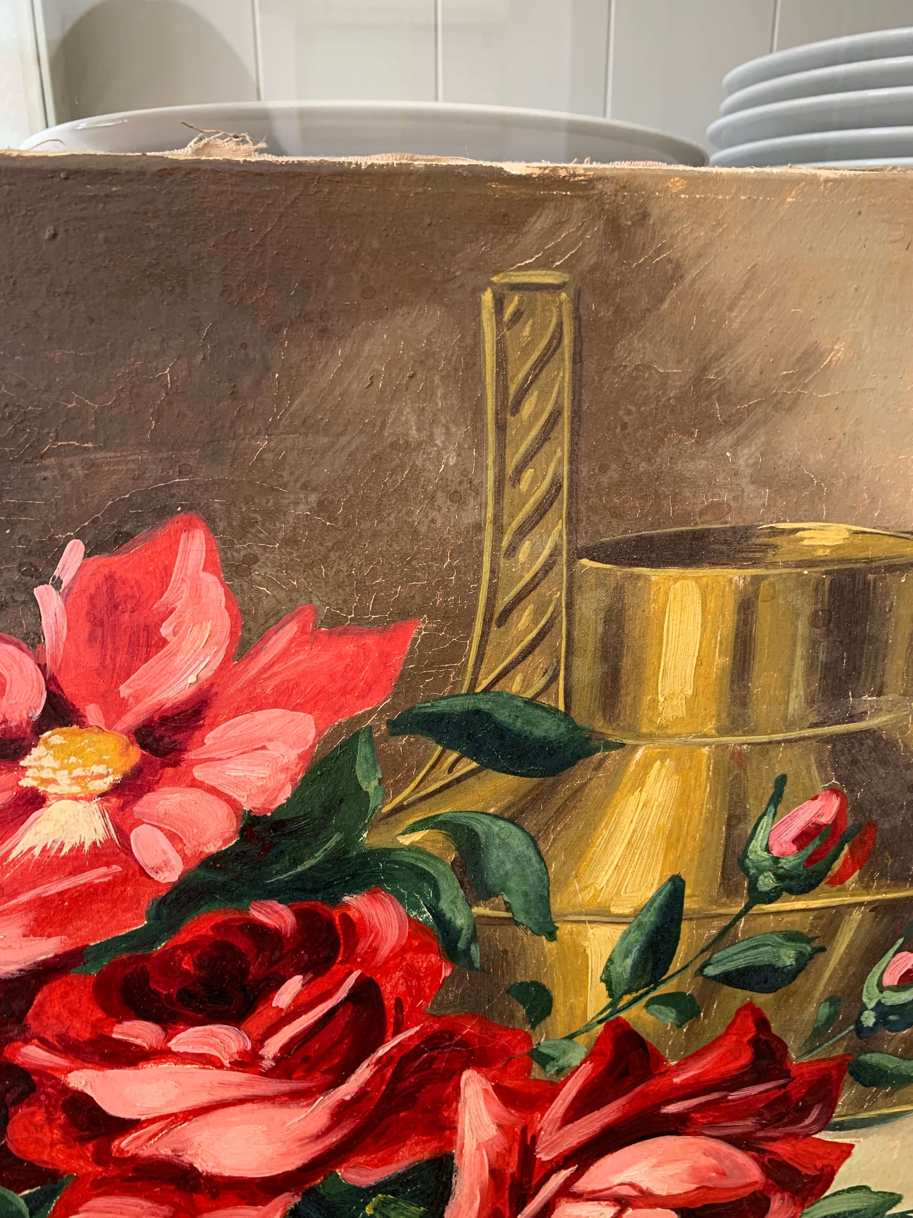 Ancienne peinture de roses