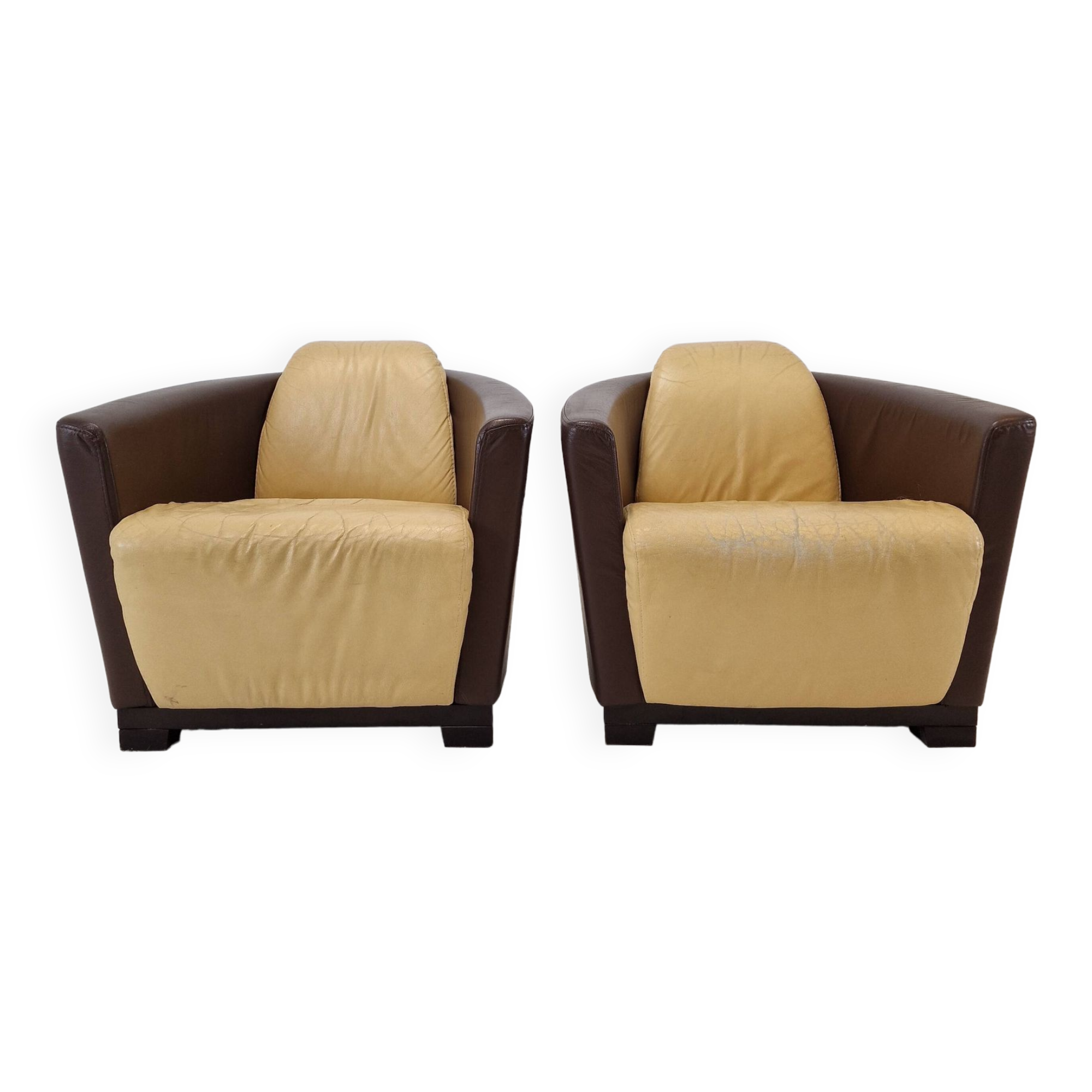 Set of 2 Calia Club or Lounge Chairs, Italy 1980's