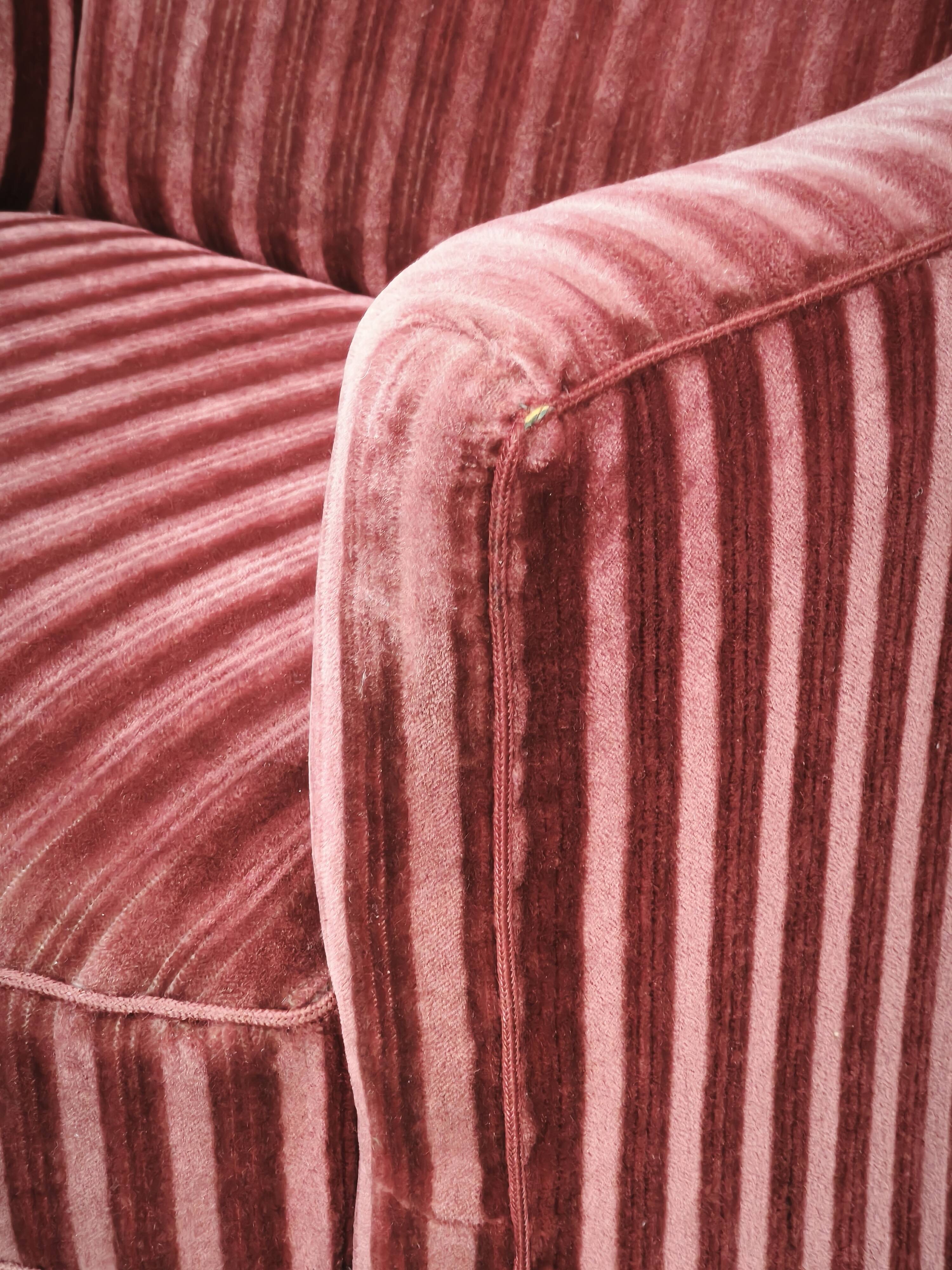 1950s Danish Modern Sculptural Velvet Lounge Armchair