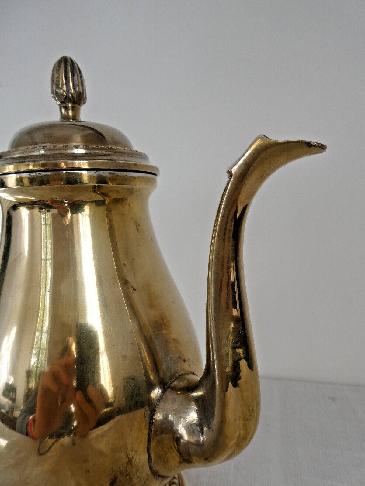 Louis XVI style silver-plated teapot / chocolate pot, early 20th century