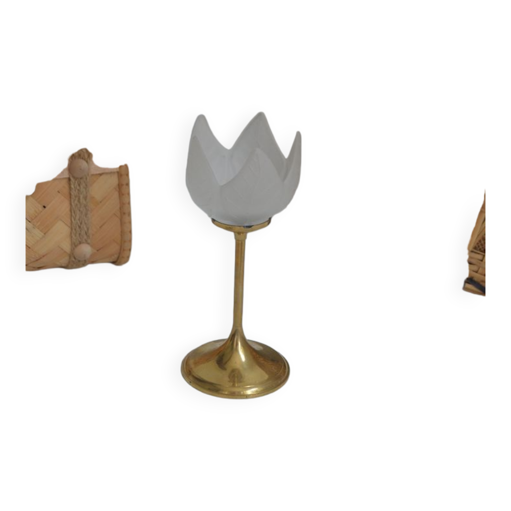 Brass flower candle holder