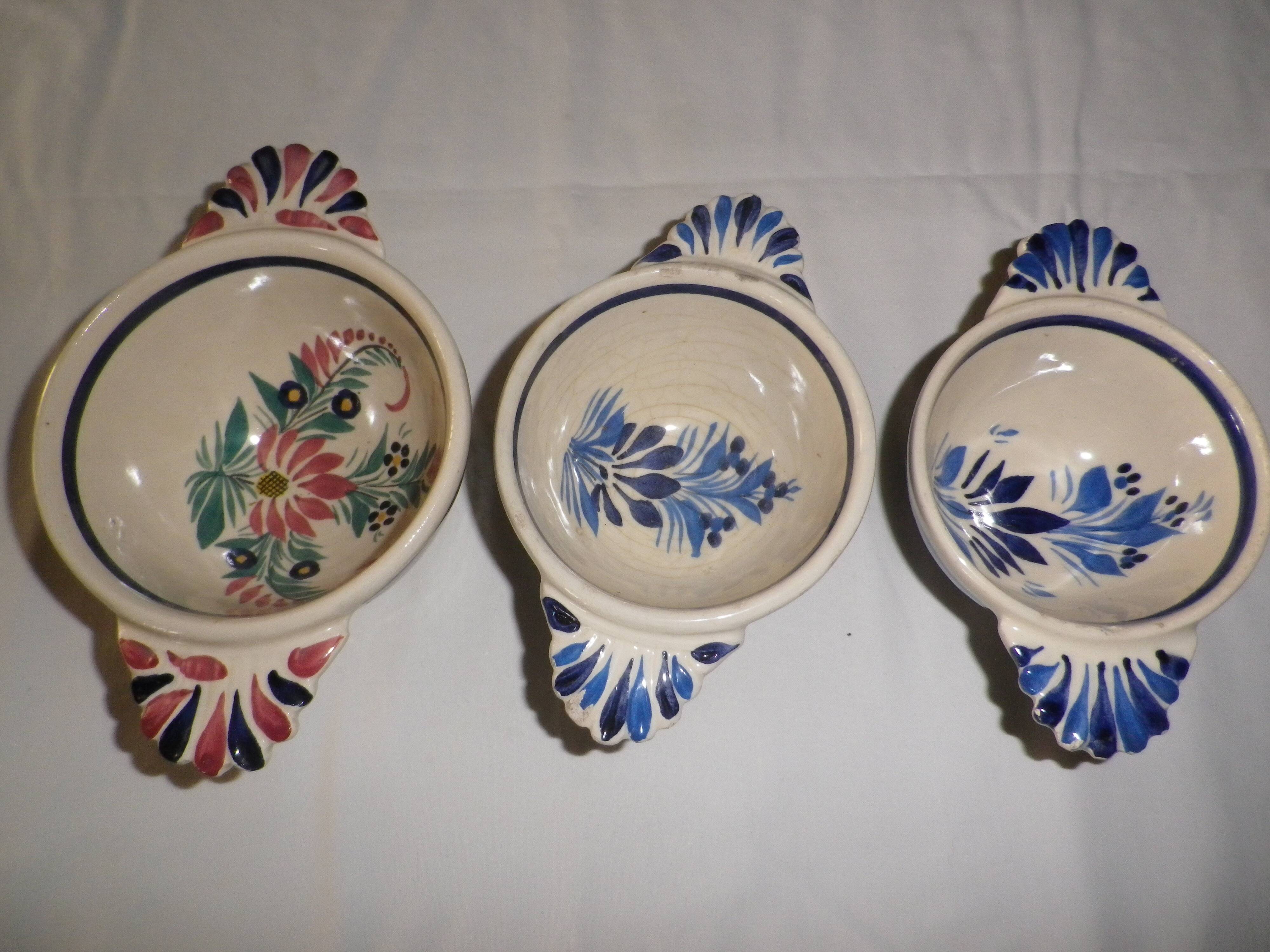 lot de 3 bols a oreilles quimper