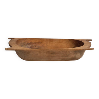 Antique solid wood wabi-sabi bowl (c.1900) #9