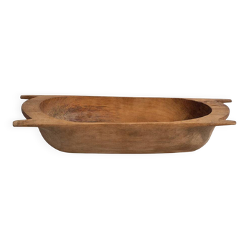 Bol ancien en bois massif wabi-sabi (c.1900) #9