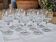 Vintage 10 large crystal glasses - Engraved logo - Cut stem - Very heavy