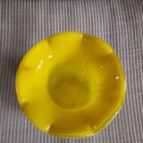 Vase vintage en verre de Murano de couleur jaune