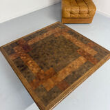 Table basse bois marqueterie design scandinave rolf middel et lindum