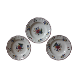 Set of 3 plates Sarreguemines "rustic" flowers of the field