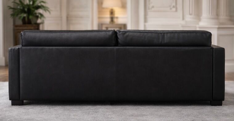 Canapé en cuir noir 3 places Poltrona Frau