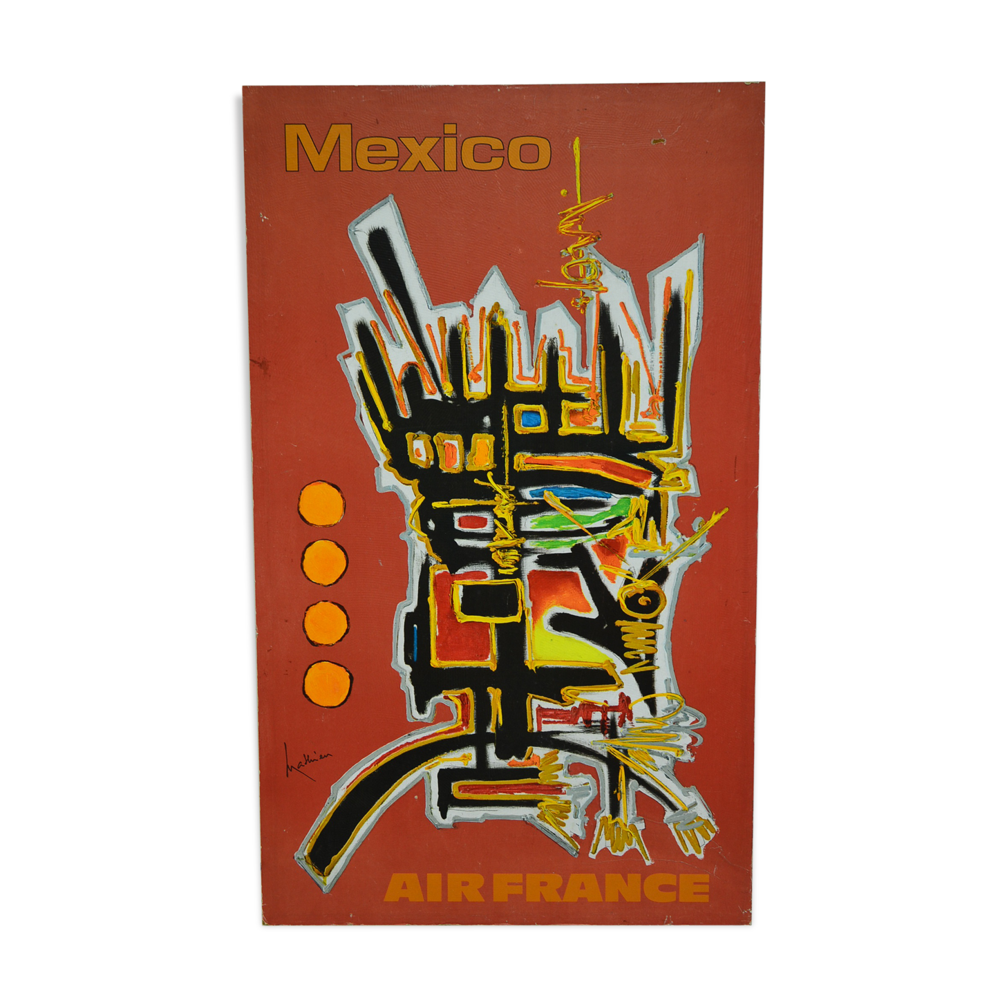 Air France by Georges Mathieu Mexico original poster