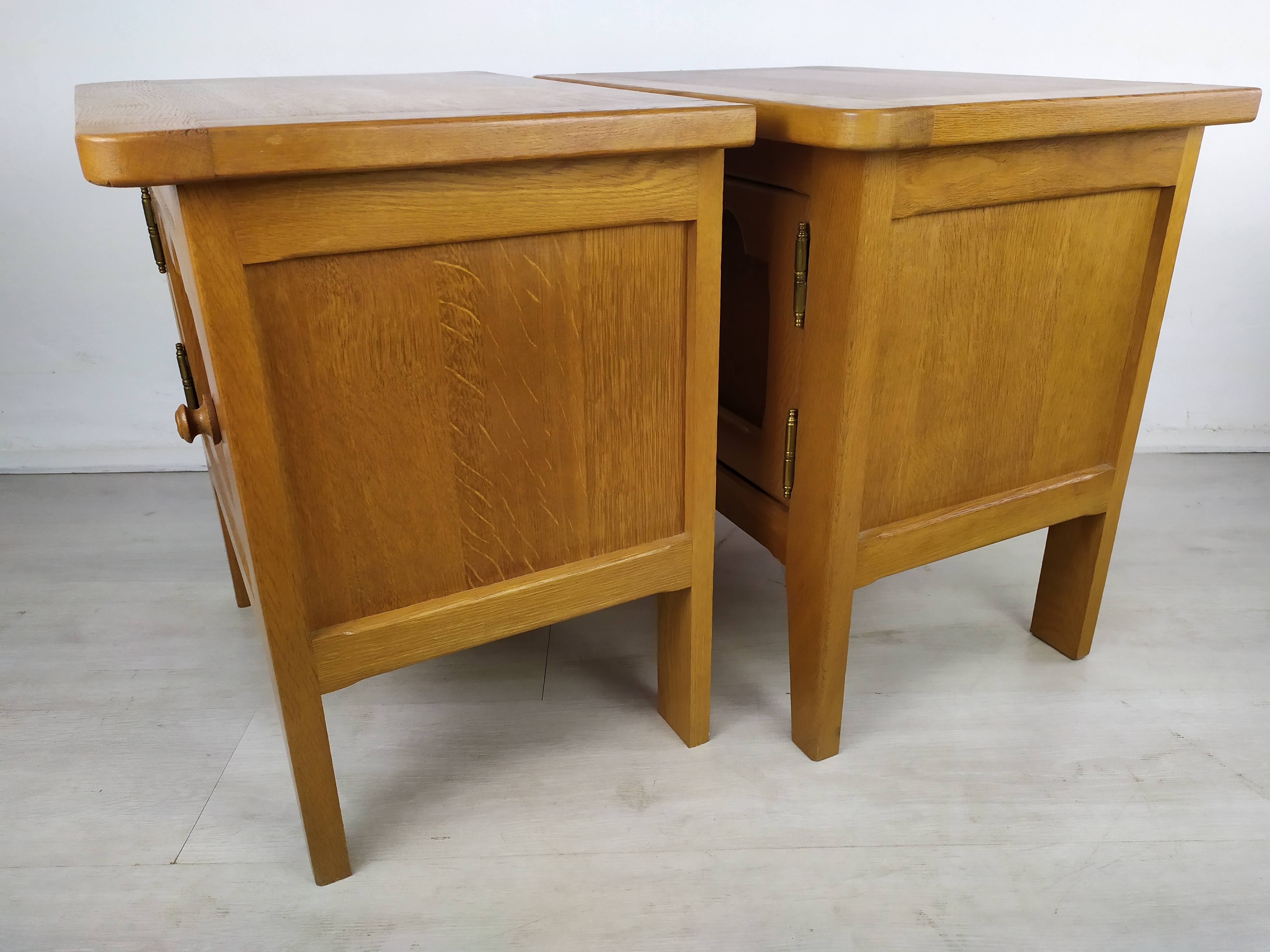 Vintage oak bedside tables