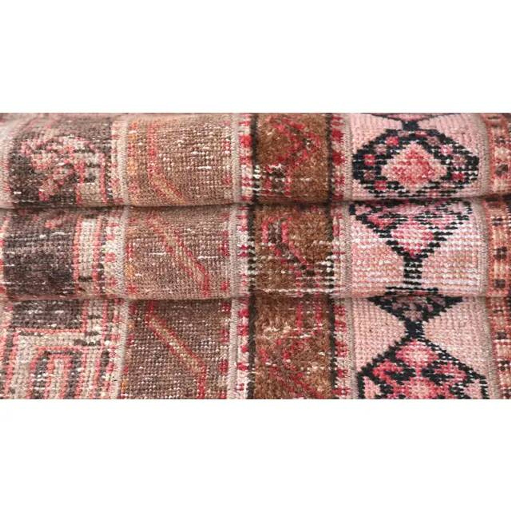 Tapis de couloir de cuisine turc vintage des années 1970, noué à la main, 84x296.