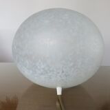 Italian pebble lamp in white speckled glass 80s