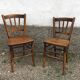 Pair of Scandinavian beech bistro chairs