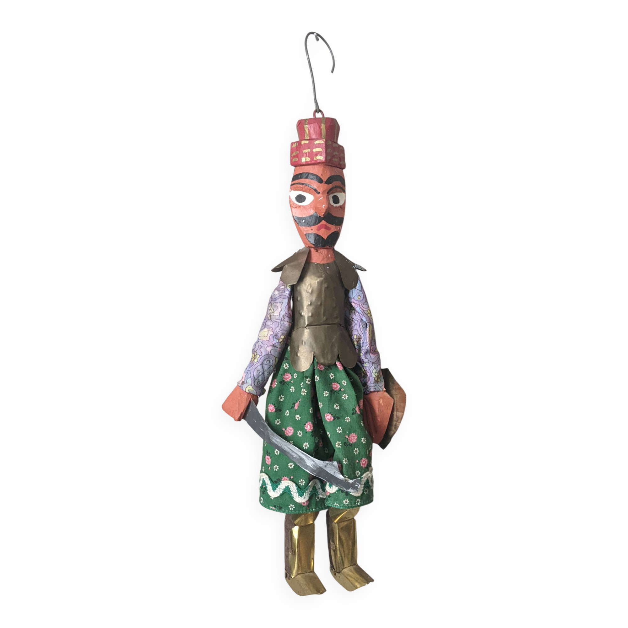 Decorative wooden puppet handcrafted.