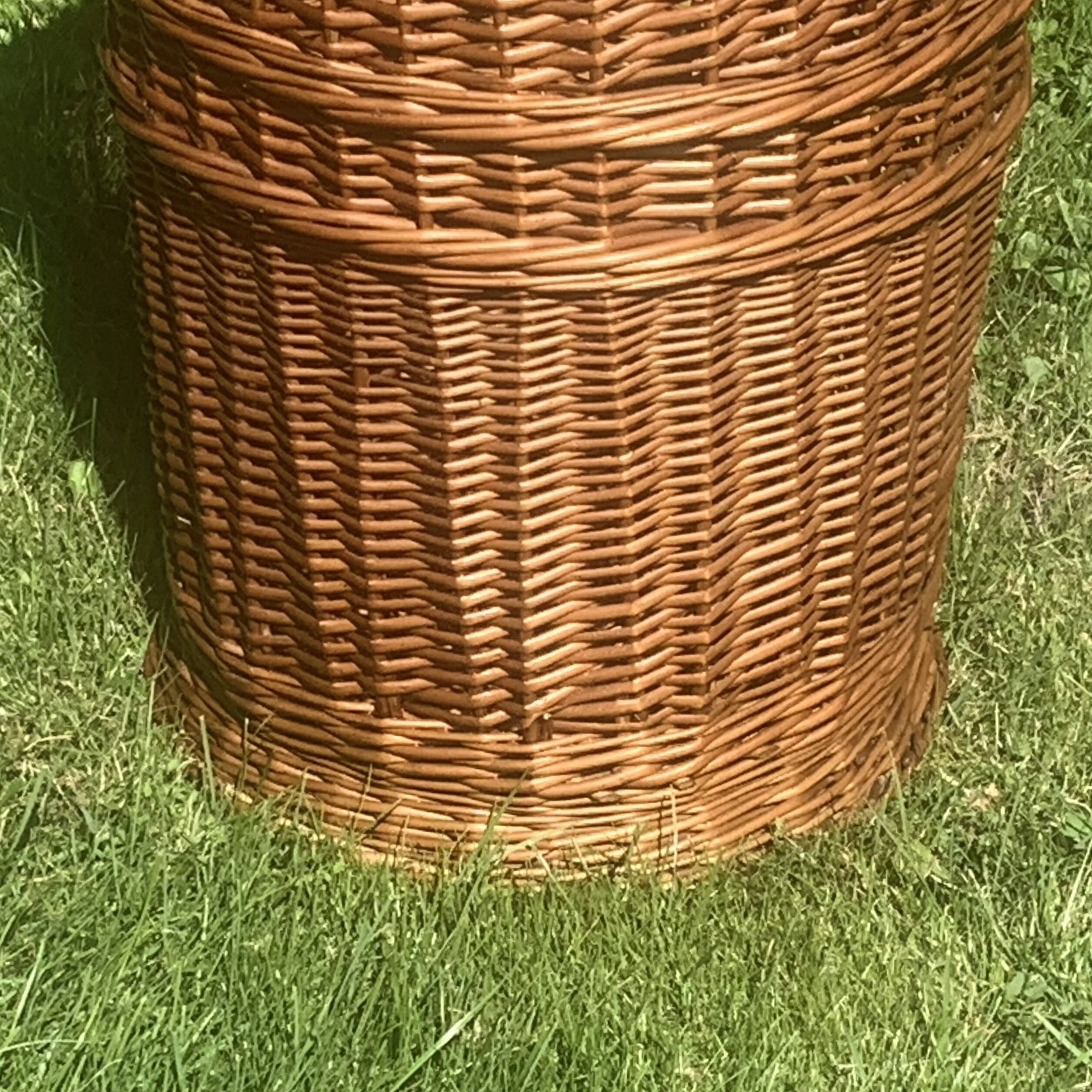 Vintage wicker laundry basket