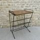 Pedestal table with metal magazine door, 60s-70s