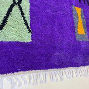 Off-white Moroccan rug with colorful patterns, 250cm x 150cm