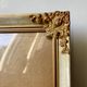Antique wooden frame with metal gold colored details 28 cm x 22 cm convex glass