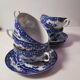 Ensemble japonais thé / café. 24 pièces au total bleu cobalt vintage