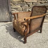 Fauteuil anglais type Chippendale avec coussin
