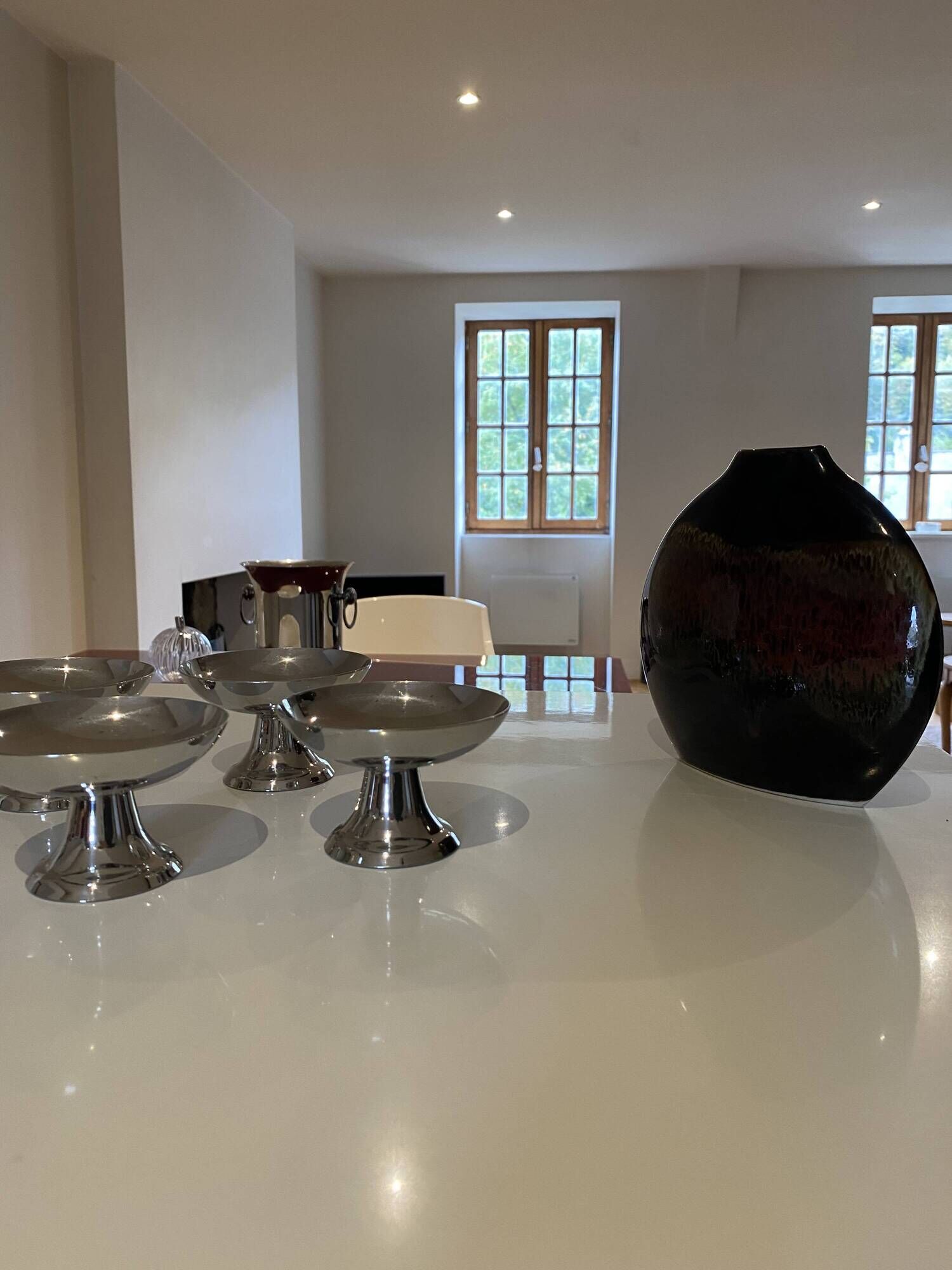 Set of 4 vintage ice cream bowls in 18/10 stainless steel – Retro bistro style
