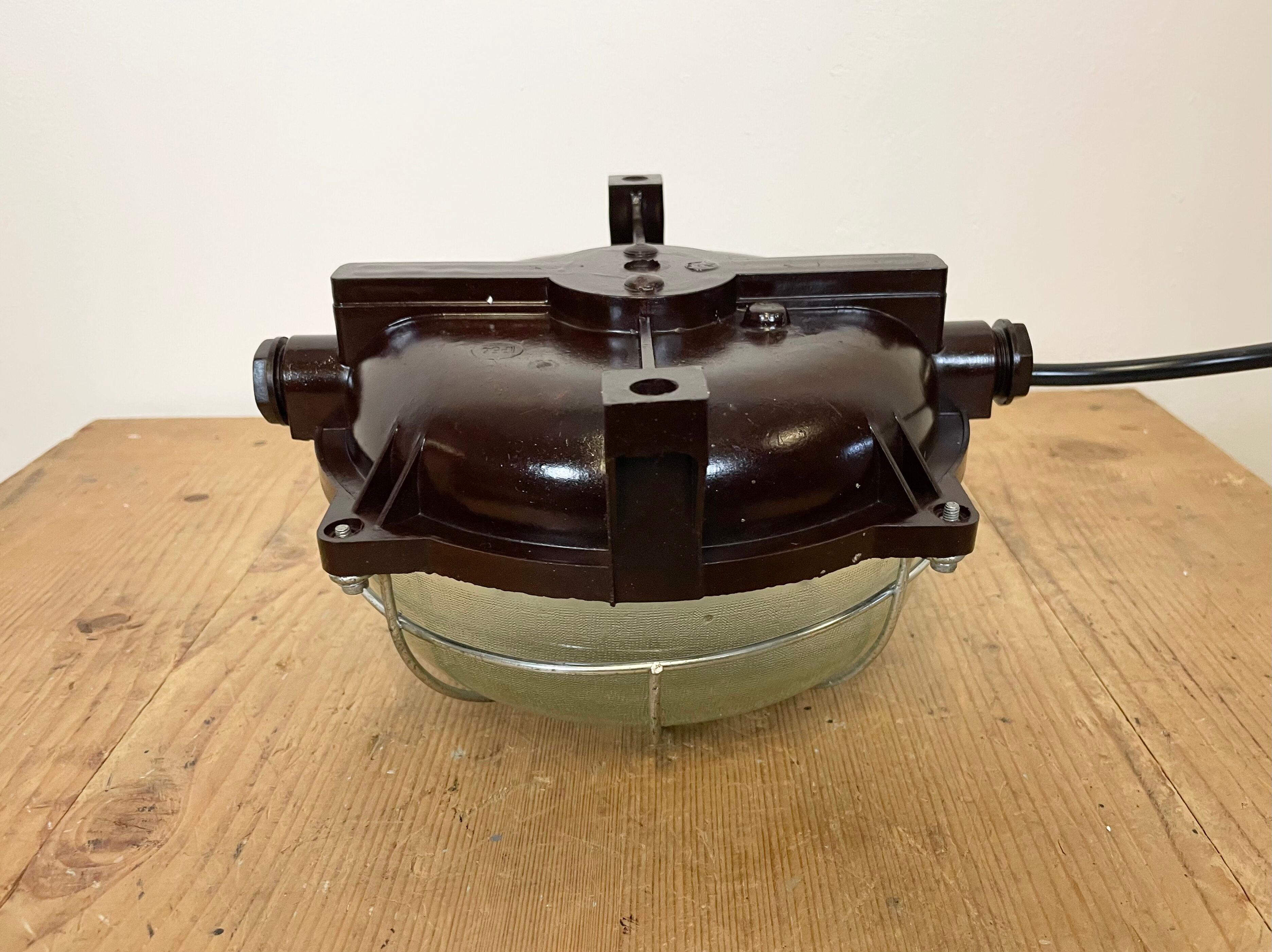 Brown Industrial Bakelite Wall or Ceiling Light, 1970s