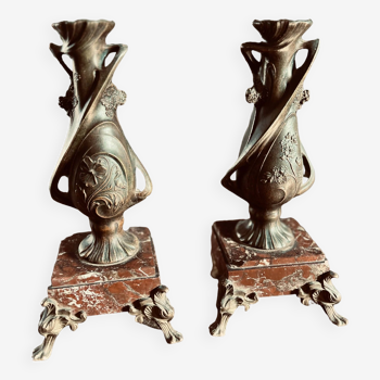 Lot de deux vases soliflores par Claude Bonnefond (1868 – 1936)