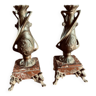 Set of two soliflore vases by Claude Bonnefond (1868 – 1936)