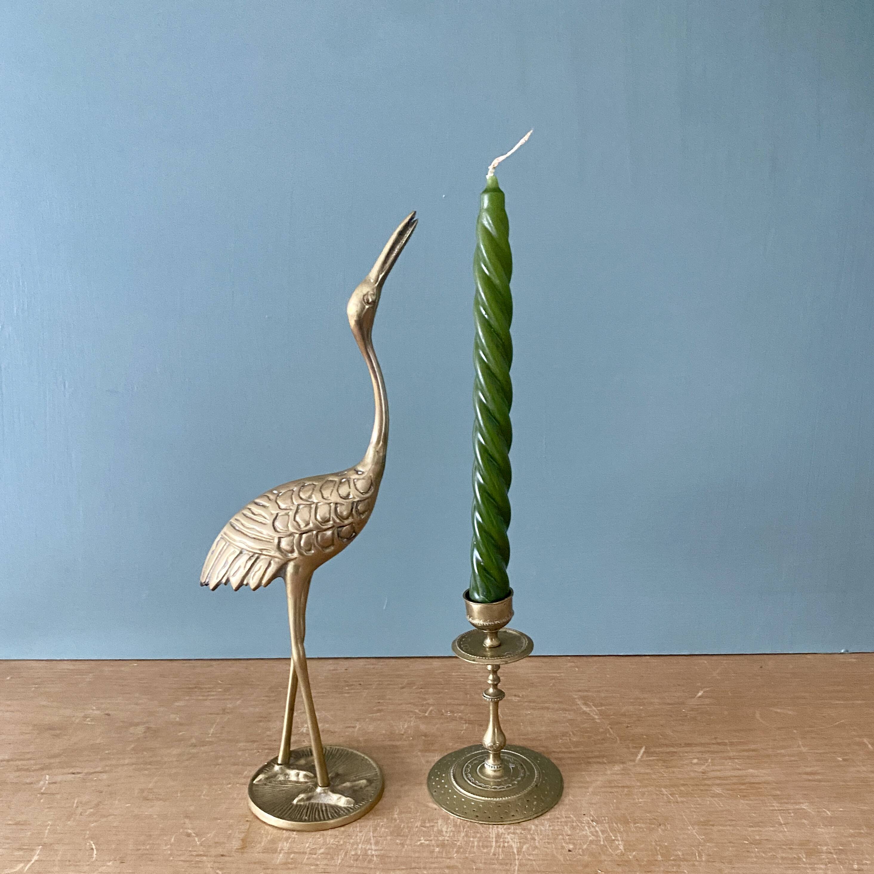 Antique brass candlestick holder