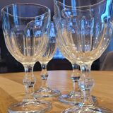 4 thick glass stemmed glasses