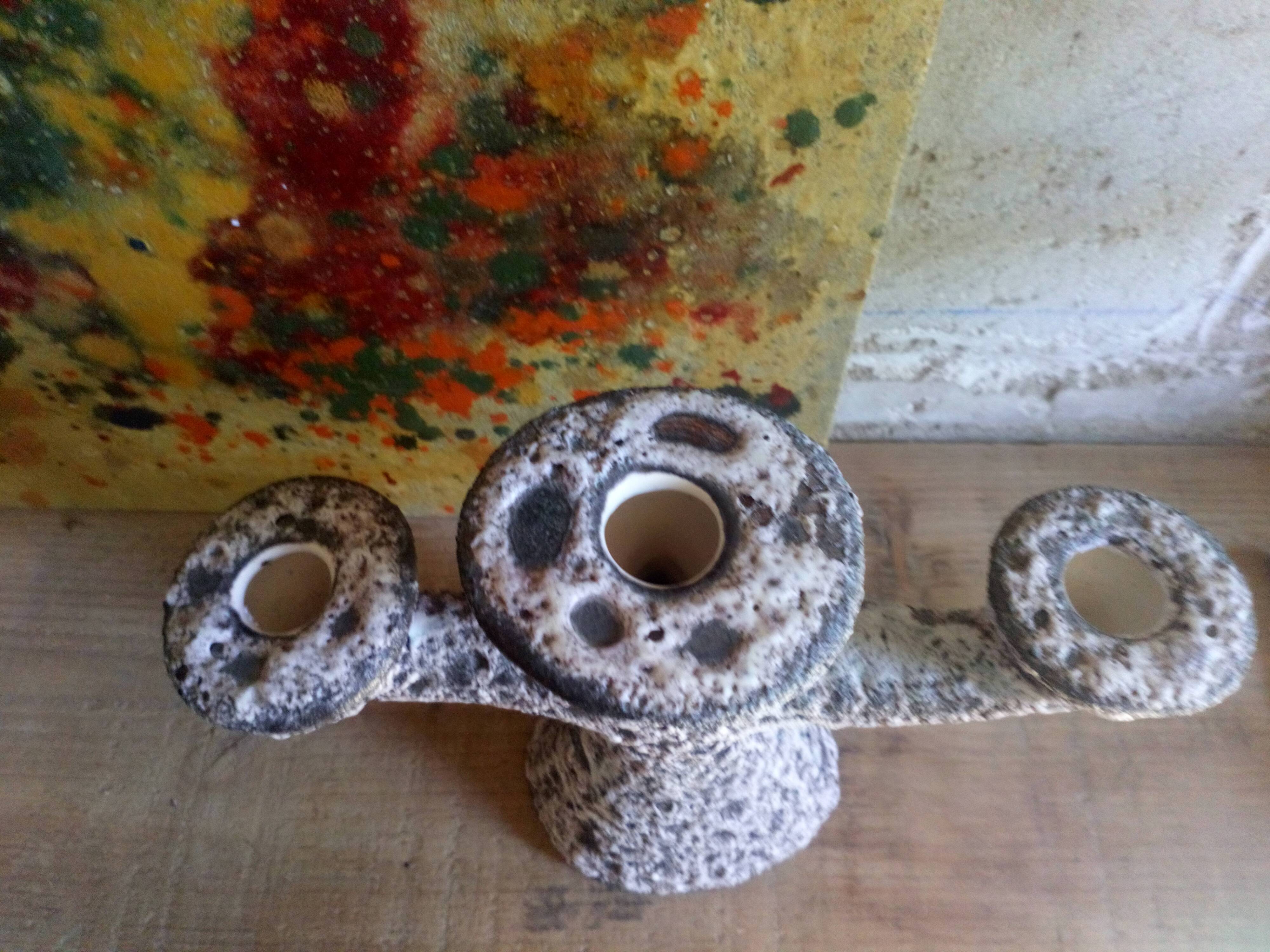 Ceramic scum three-branched lava candlestick
