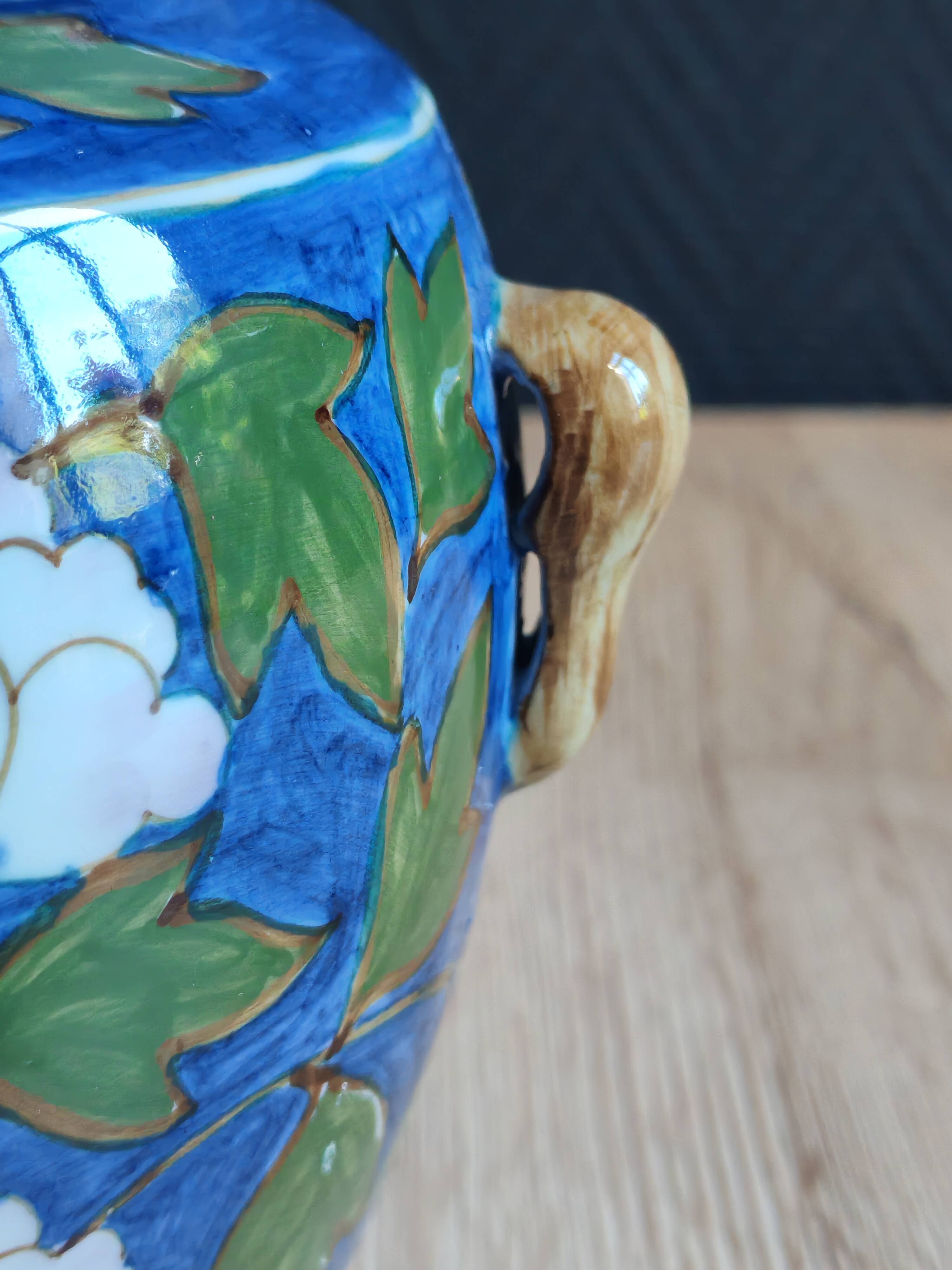 Mélarti Porcelain Vase with Lid - Hand-Painted Covered Pot