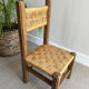 Vintage children's chair wood and rope by Audoux and Minet