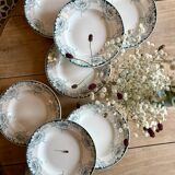 Set of 8 antique ironstone soup plates - Suzanne de Saint Amand model