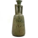 Art Deco green iridescent vase, Montieres France 1930s