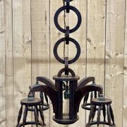 1950s oak chandelier - 5 lights
