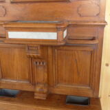 Oak and marble wall coat sores door