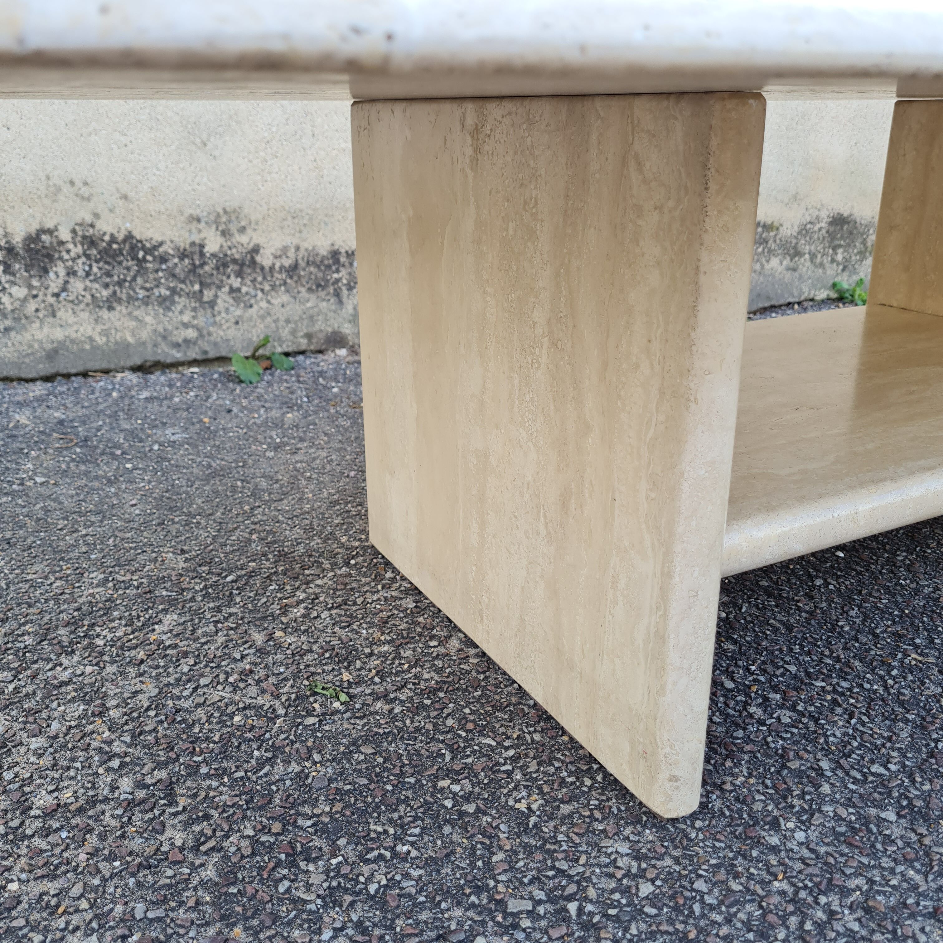 Travertine coffee table