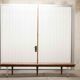 Wardrobe 1970 teak 4 doors half wardrobe half shelf 182 cm