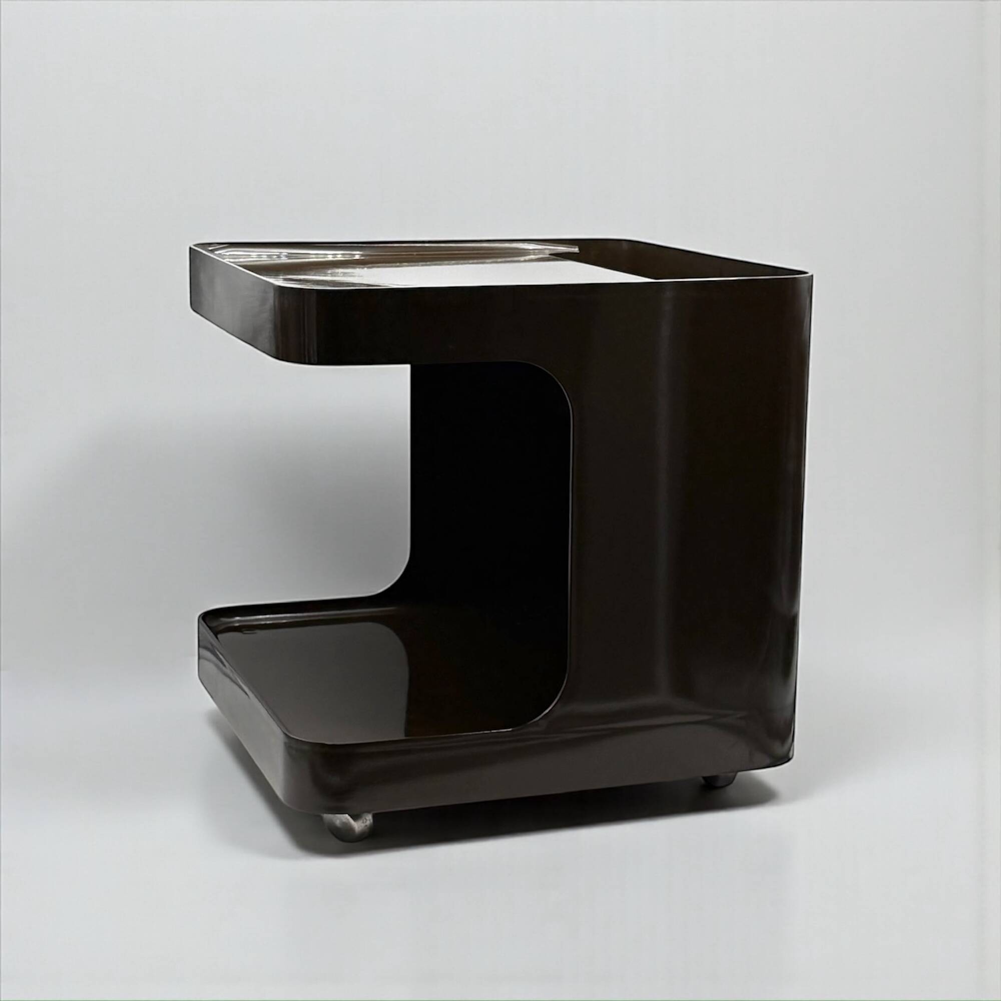 Brown 1970s Space Age Bar Cart Game by Marcello Siard for Longato