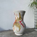 Italian ceramic vase from 1950 with floral decoration