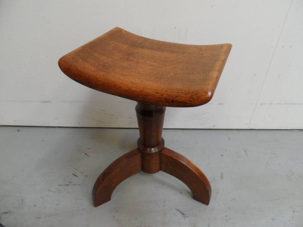 Tabouret de piano vintage en chêne des années 1930