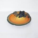 Danish Hand-crafted Art Nouveau Grape Decorated Platter by P. Ipsens Enke