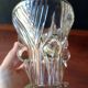 Vase transparent pressed molded glass vintage 1950