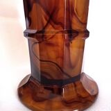 George Davidson "cloud glass", 1922 - Art Deco vase in amber colored glass