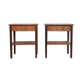 Paire de chevets scandinaves un tiroir en teck 1960